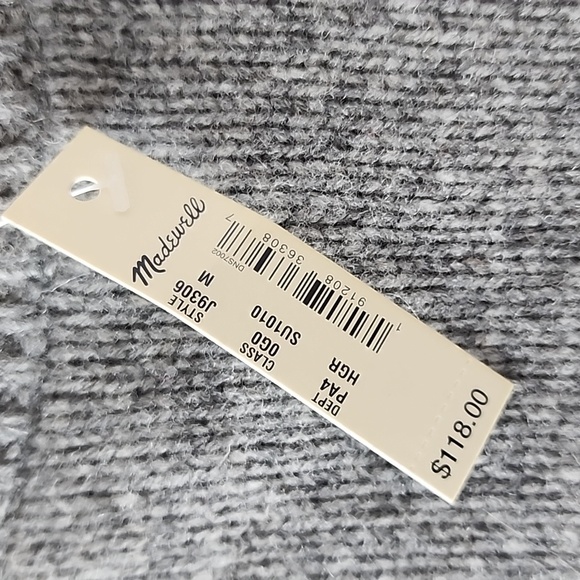 NWT Madewell Colorblock Sweater Dress Black Gray Brown Size M, Merino Wool - Picture 6 of 10